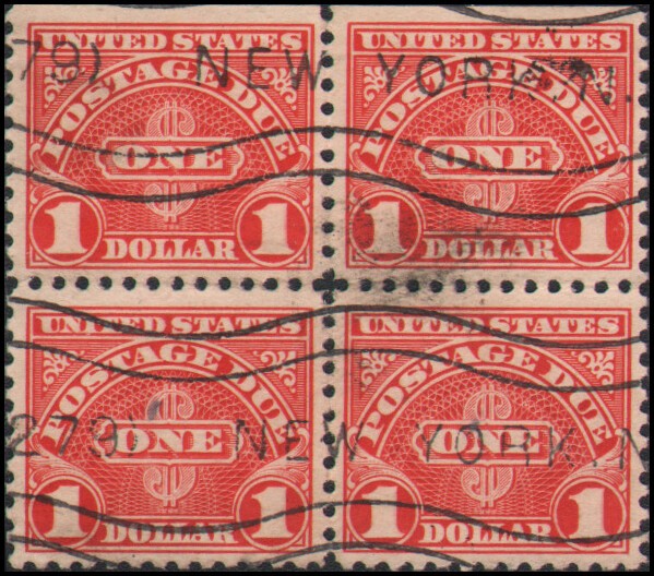 US #J77 Used block of 4, perf 11 x 11