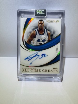 2018-19 Panini Immaculate All-Time Greats Shaquille O'Neal Auto 7/25, Magic