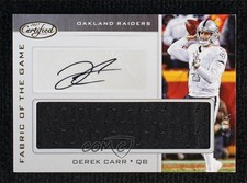 2017 Certified Fabric of the Game Signatures 31/49 Derek Carr #FGS-DC Auto 7uo