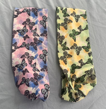 Women  s Multicolor Butterfly Pattern headband 2 Pairs, One Size, Full Toe