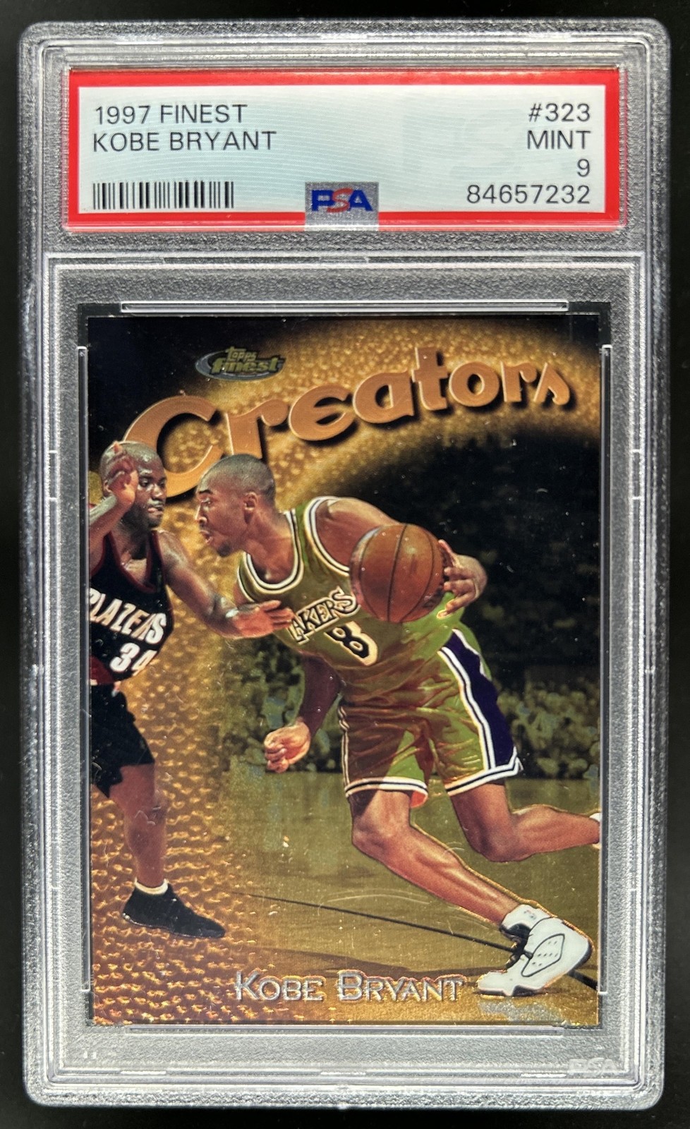 1997-98 Topps Finest Kobe Bryant Gold #323 Lakers PSA 9