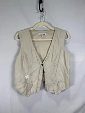 Love, Whit by Whitney Port Beige Vest Size 6 with Missing Buttons and Stains