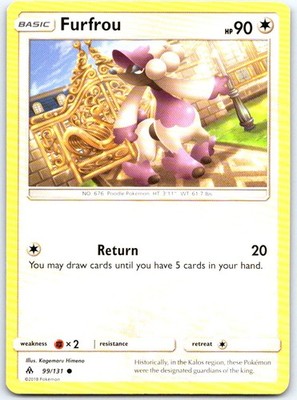 Furfrou 99/131 Common Forbidden Light Pokemon LP