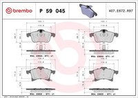 Brembo Bremsbelagsatz Scheibenbremse Xtra Line P 59 045X FüR Chevrolet Opel A04