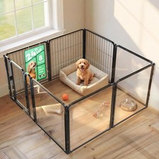 AuraSpace Pro Acrylic  Wire Mesh Indoor Dog Playpen 24" H 8 Panels Clear View