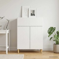 Sideboard Hochglanz Weiß 66 X 34,5 X 90 Cm Holzwerkstoff