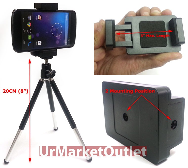 20CM Retractable Mini Tripod Mount Holder Adapter Stand for Mobile Smart Phone