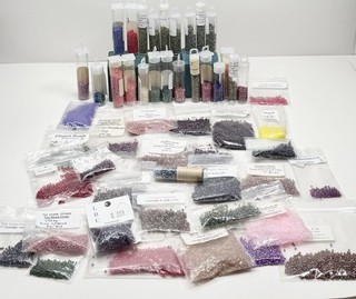 23 Tubes of Delica Seed & Other Bead Beads 28 Bags BUNDLE Jewellery Making Lot