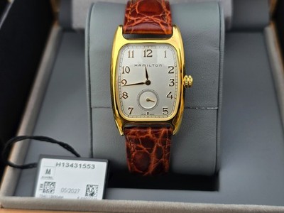 Neu Hamilton American Classic Boulton Quarz weißes Zifferblatt Herrenuhr H13431553