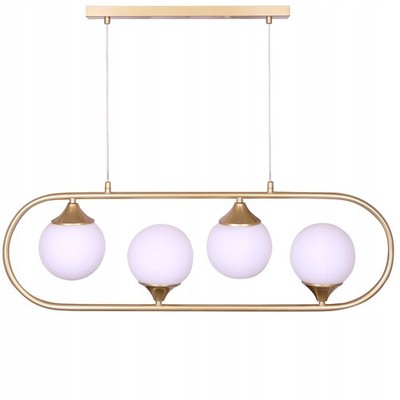 Moderne Pendelleuchte SOLWEN MS-5   Gold-Weiß LED Deckenleuchte inkl. 4x E27 LED