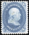 US Stamps # 63 Unused Superb Blazing Color Without Gum Gem