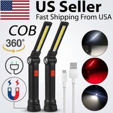 Rechargeable Cob Led Work Light Magnetic Base Mechanic Inspection Flashlight