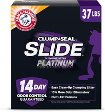 Clump  Seal SLIDE Platinum Multi-Cat Clumping Cat Litter, 14-Day Odor Control,