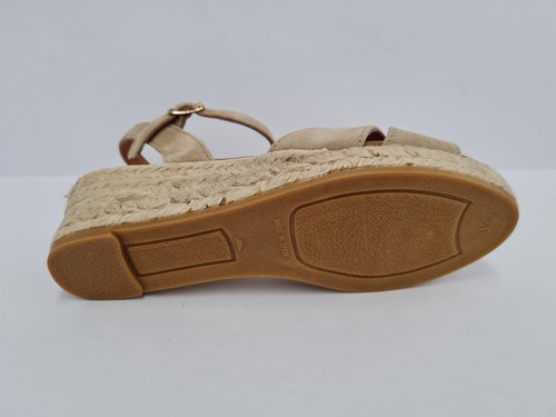 Viguera Sandali Espadrillas Donna in Crosta di Pelle, Con Zeppa - BEI (Beige) - Foto 5 di 5