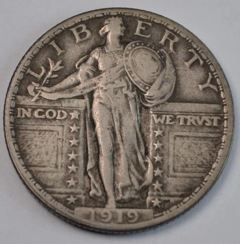 1919 Standing Liberty Quarter 25c- XF/AU Nice & Original Better Early Date SLQ