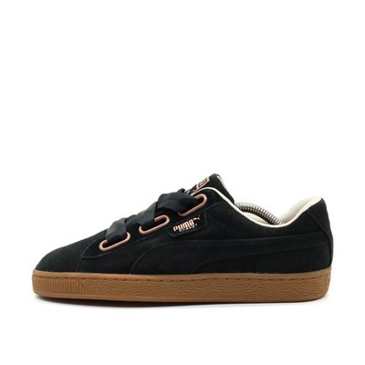PUMA Damen Basket Heart Corduroy Schuh Schwarz Satin-Schnürsenkel Sneaker EU 39