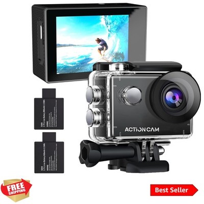 1080P Waterproof Action Camera with 131ft Depth & 2 Batteries - Adventure Ready!