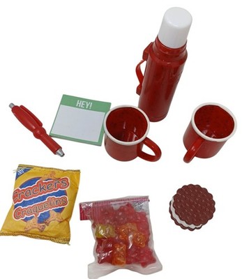Our Generation Picnic Snack Lot Mini Thermos Cups Candy Crackers Pen Notepad #J2