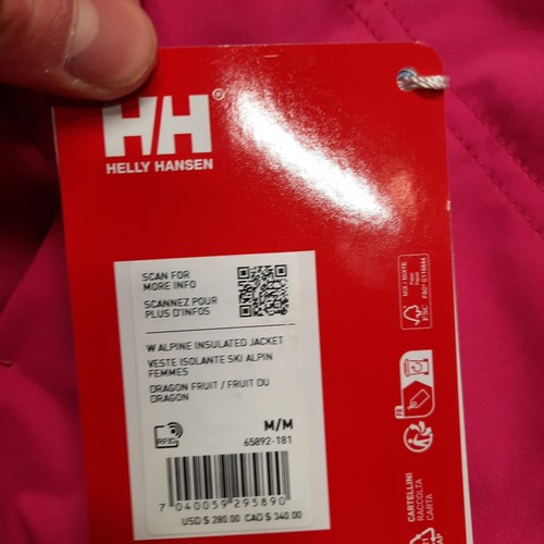 Helly Hansen Tech Alpine Insulated Skijacke Damen Medium Pink Mantel Kapuze - Bild 7 von 12