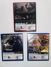 PS4 Game Lot 3 Spider-Man GOTY God of War Uncharted 4 Tested Complete Clean