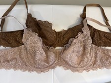 BRAVISSIMO MILLIE Underwire Bra X 2 Size 32F Excellent Condition Caramel & Pink