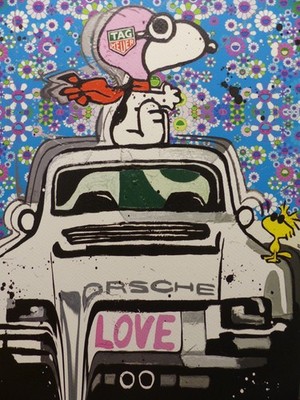 DEATH NYC ''in valuable wooden frame'' lithograph ltd. edit. of ''Porsche'' 3D Seal