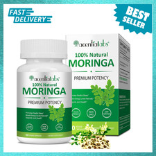 Moringa Capsules 800mg, Support Energy Immunity Gut Joint Health Vegan Non-GMO