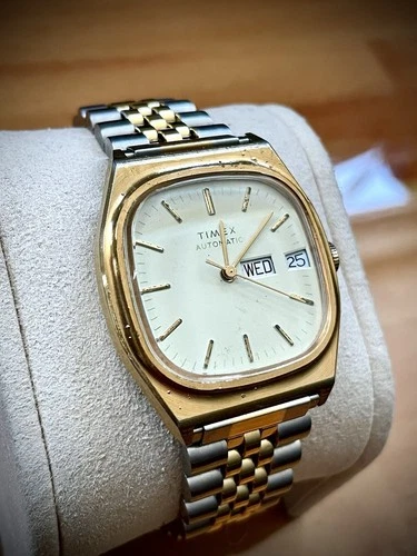 Vintage Timex Automatic 1983 E-Line 34mm With Day/Date!! Original!! Running!!