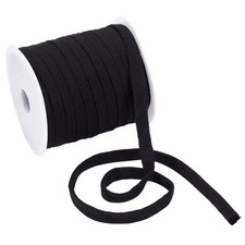 BENECREAT 27 Yards Black Flat Replacement Cotton Cords, 8mm Wide Flat Drawstr...