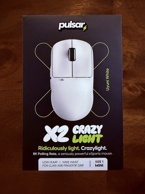 Pulsar X2 CrazyLight Mini Wireless Gaming Mouse 8K 32K DPI Uyuni White
