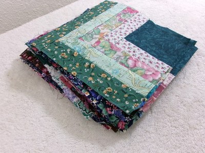 40 Log Cabin variation Patchwork Quilt Blocks - 7.5'' X 7.5'' Ready to Assemble