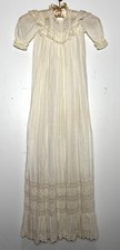Antique Victorian Edwardian Christening Gown Lace Baptism Baby Dress 43