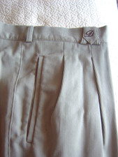 DOUGLAS COTTON TROUSER - SIZE 40/32 - BEIGE CAVALRY TWILL - PLEATED FRONT
