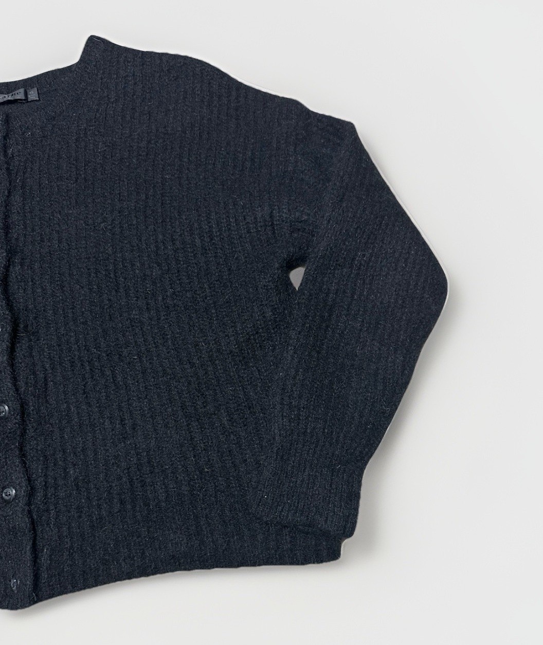 Jenni Kayne ‘Hayes Crewneck Cardigan Sweater’ in Black Alpaca Wool Size XS $325 