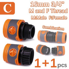 16Mm 3/4" Hose Adapter Male X Female Thread Plastic Quick Connector Garden Irrig