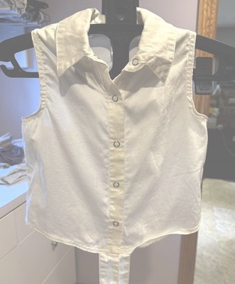 Weissman Girls Dance White Sleeveless Shirt, Size 6-8, worn for dance recital