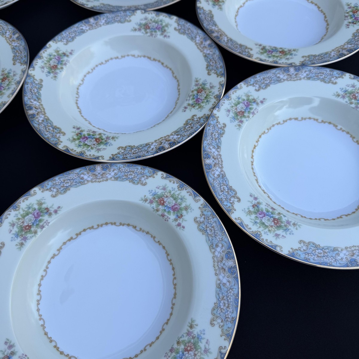 VTG Noritake Posy 3034 Japan Set 11pc Soup Bowls 8.1