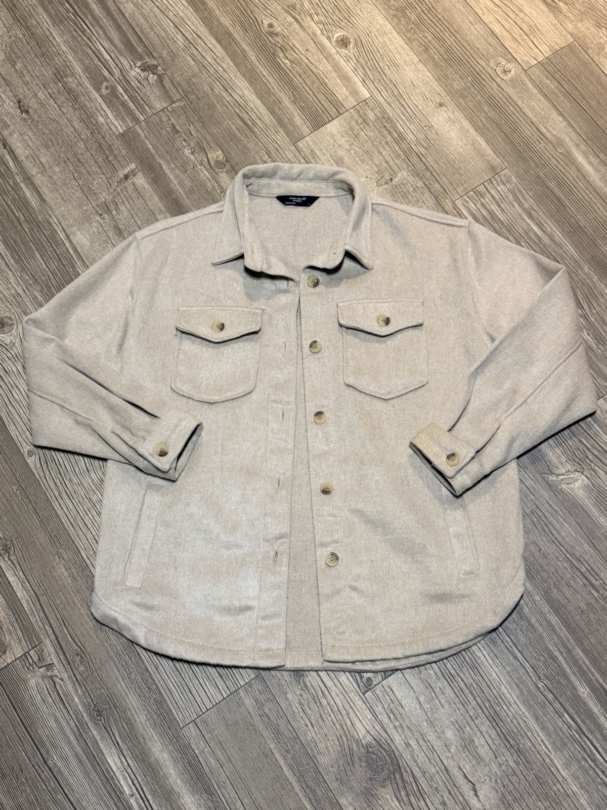 Member's Mark Beige Button Shacket Jacket Chest P… - image 1
