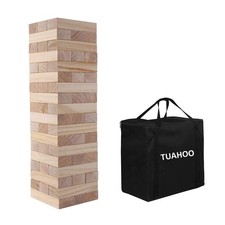 TUAHOO Outdoor Game Giant Tumble Tower 6 x 6 x 23.5 inches, Woodgrain Color