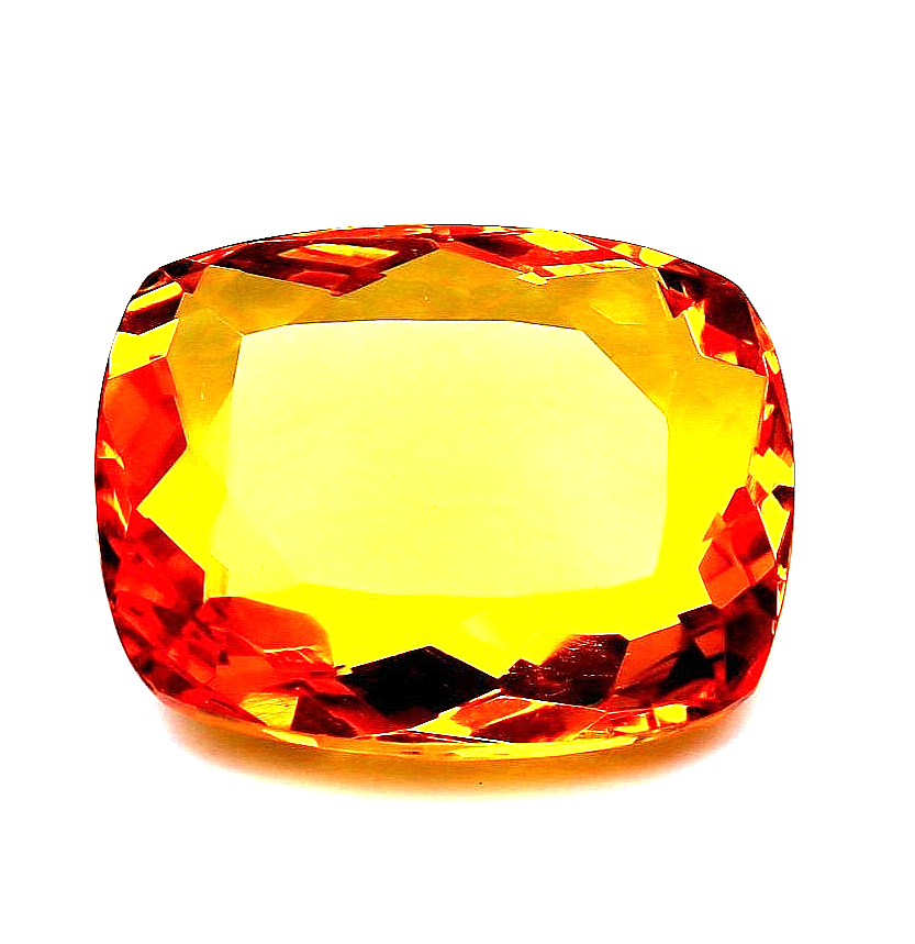 Certified Golden Yellow Citrine Cushion Cut Loose Gemstone 68 Carats Natural