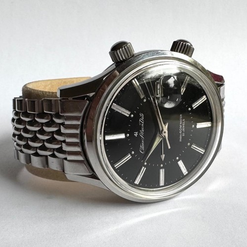 Citizen Alarm Date Alds 51301-Y Vintage St. Acier Manuel Automatique Montre Auth - Photo 3 sur 10