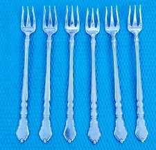 6-Oneida Community SATINIQUE stainless COCKTAIL FORKS 6"