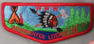 OA Minniduta Lodge 176  Flap RED Bdr. Red River Valley, ND [TK-736]