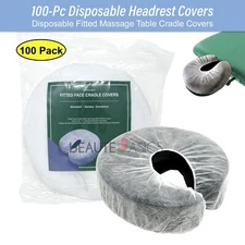 100 Pcs Disposable Massage Table Fitted Face Headrest Cradle Covers (BD1213x1)