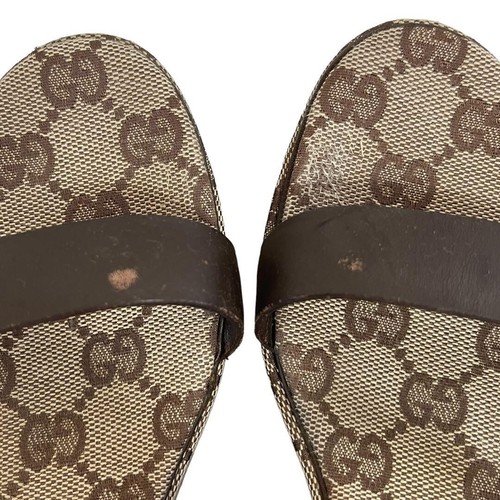 Gucci Sandals Wedge Sole All-Over Pattern GG Canvas Size 35 US About 5 For Women - Picture 2 of 15