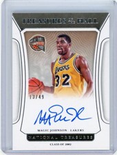2021-22 Panini National Treasures Treasures Of The Hall Auto TOHMG Magic Johnson