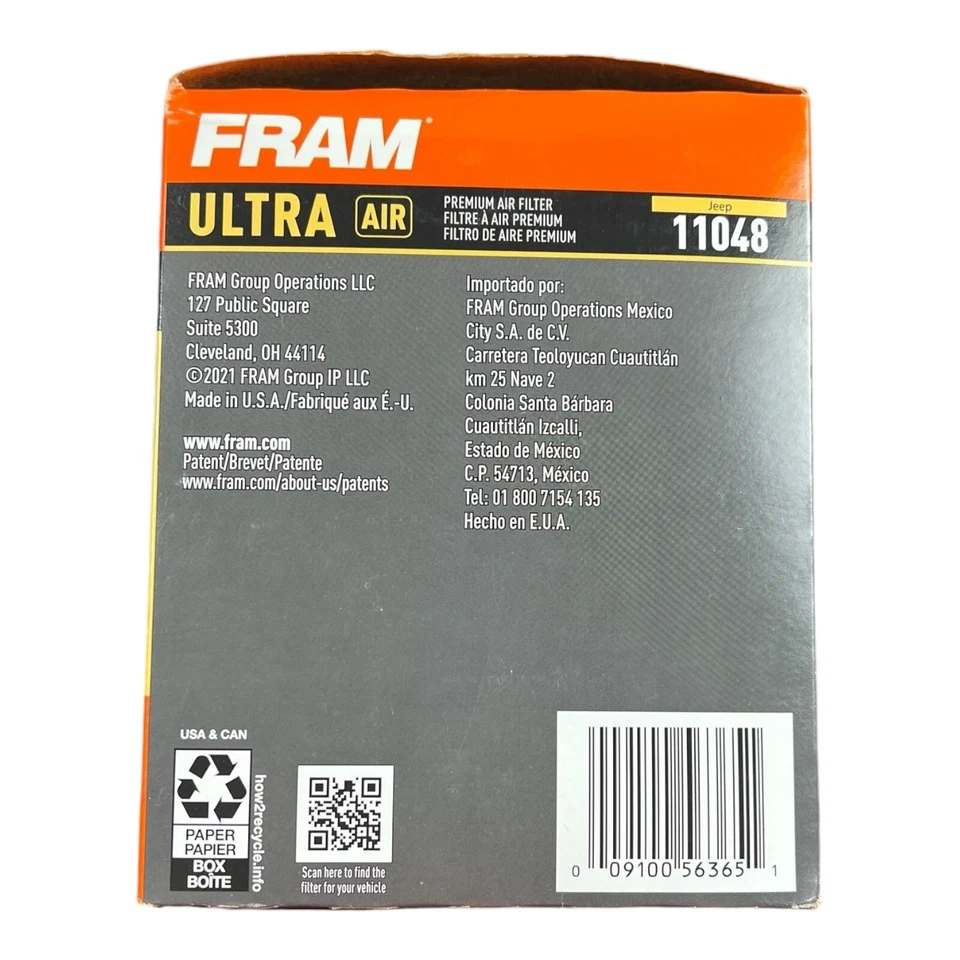 Filtro de aire de motor premium FRAM Ultra Air XGA11048 para Jeep seleccionado Foto 3 de 4