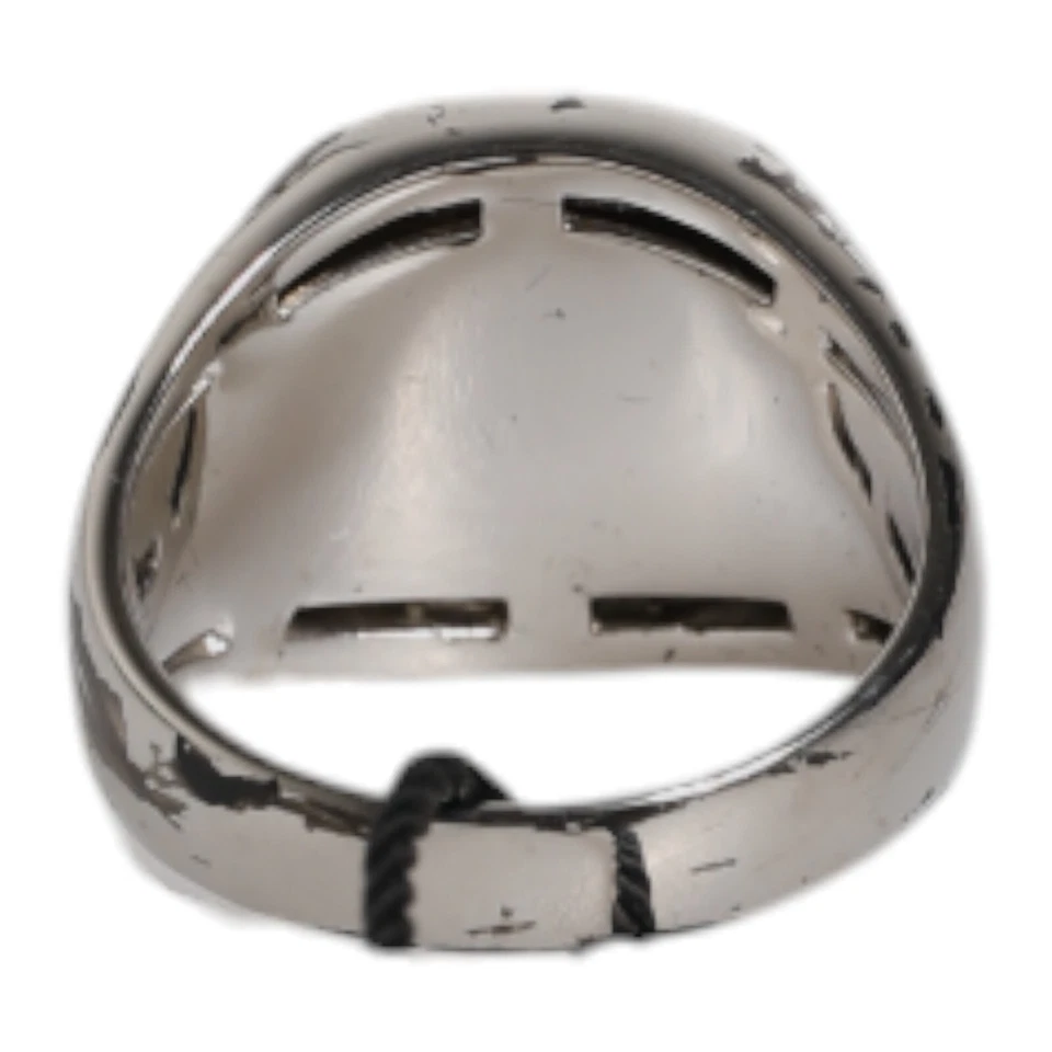 DOLCE & GABBANA 戒指 银色 雕刻 双色 真黄铜 US9 60 毫米 530usd — 第 3/4 张图片