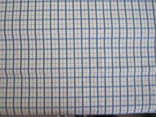 NEW 1 Yard Pierre Deux Blue & Ivory Pont Aven Plaid Country Toile Fabric 56"Wide