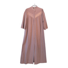 1970s Montgomery Ward Nylon Lounge Robe Size Medium Rose Rose Long Sleeve Zip Up
